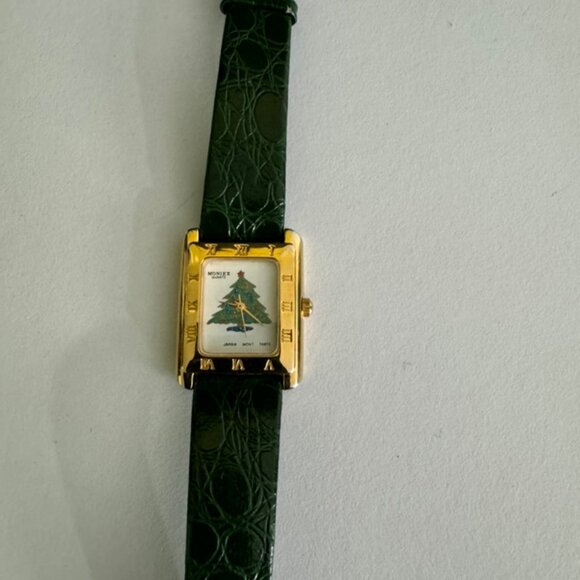 Set of 2 Vtg.Cardini Quartz Holiday Snowman & Moniex Christmas Tree Analog Watch - Picture 13 of 16